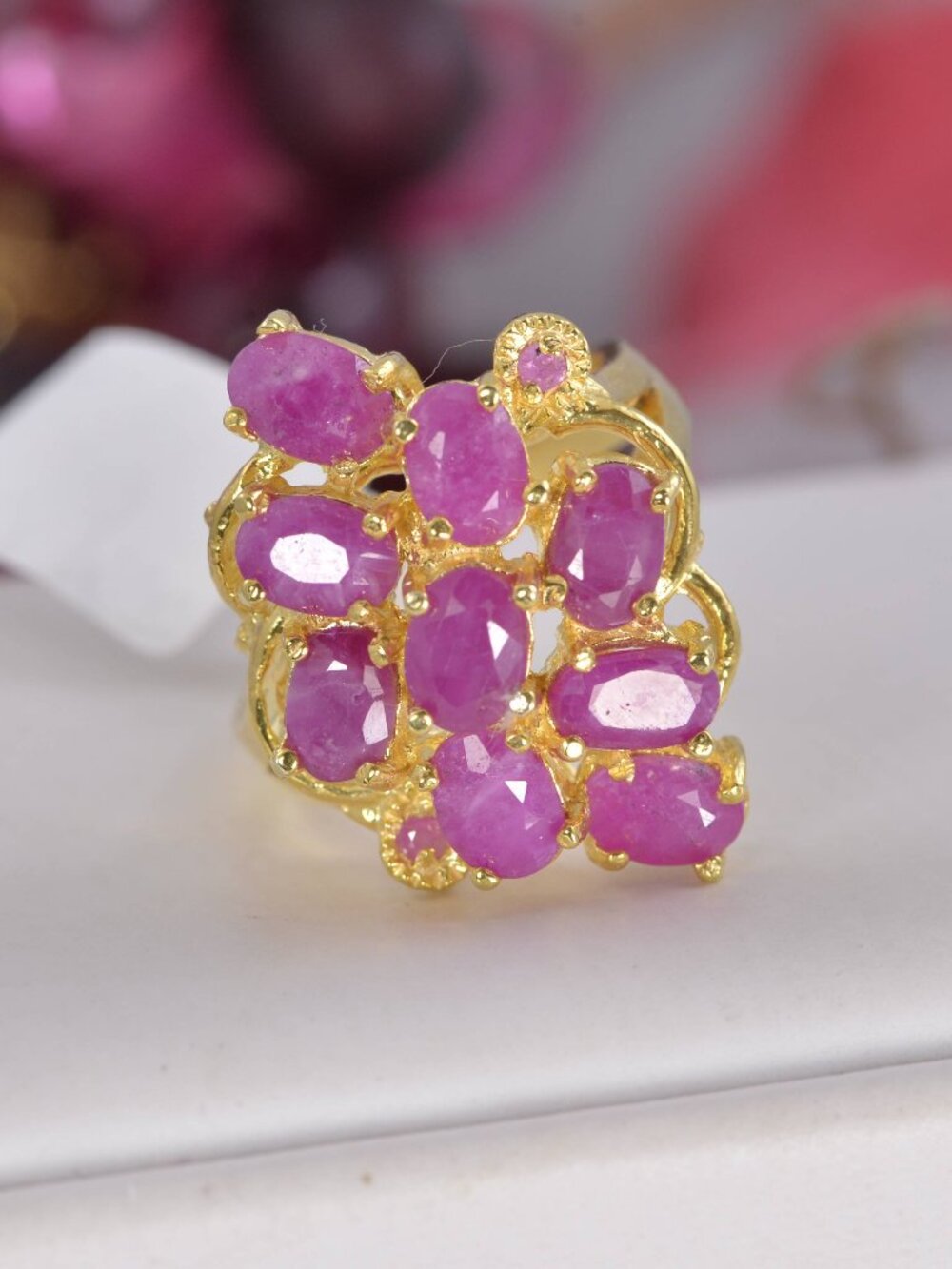 Natural Ruby Ring Real 925 Sterling Silver sz 7